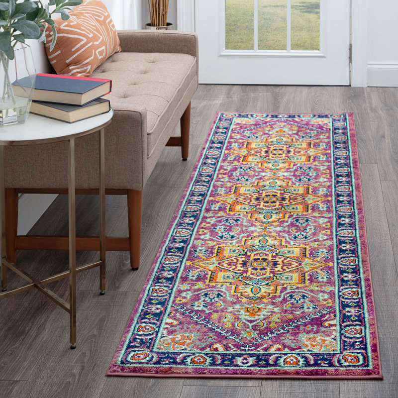 Bungalow Rose Depew Performance Purple/Gold/Blue Rug & Reviews Wayfair